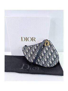 Christian Dior Oblique Saddle Trio Pouch & COA, Box, Dust Bag